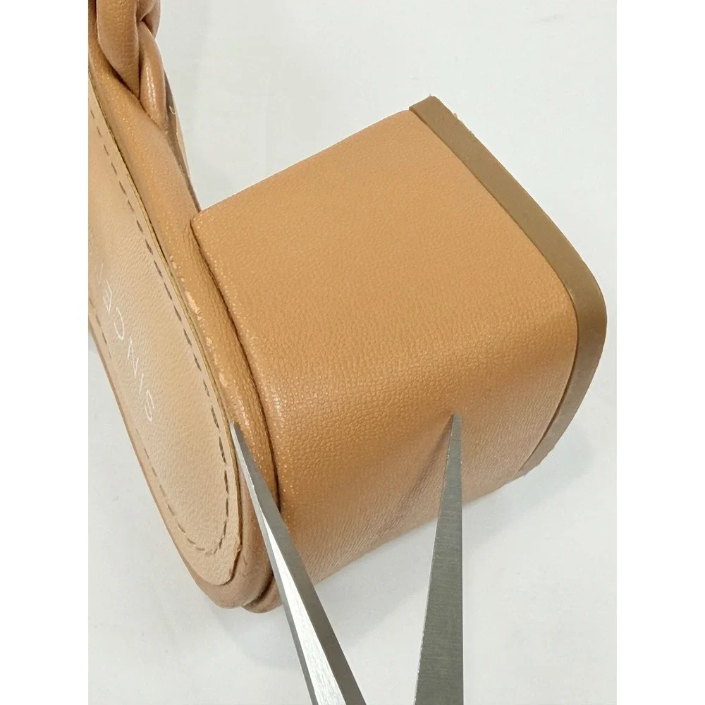 Sincerely Jules Onyx Tan Braided Double Strap Block Heel Slide Sandals Size‎ 9M